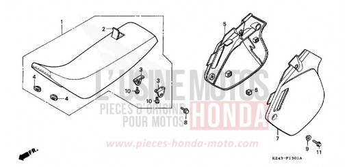 SEAT/SIDE COVER (CR125RM/RN) CR125RN de 1992